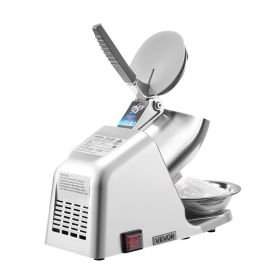Commercial Ice Crusher 143LBS/H Electric Snow Cone Maker Shaved Ice Silver