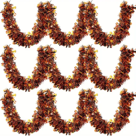 3Pack 6.56 Ft Halloween Tinsel Garland With Pumpkin Sequins Orange Black Mixed Colors Glitter Metallic Tinsel Decoration Twisted Garland For Hall (Option: 3Pcs)